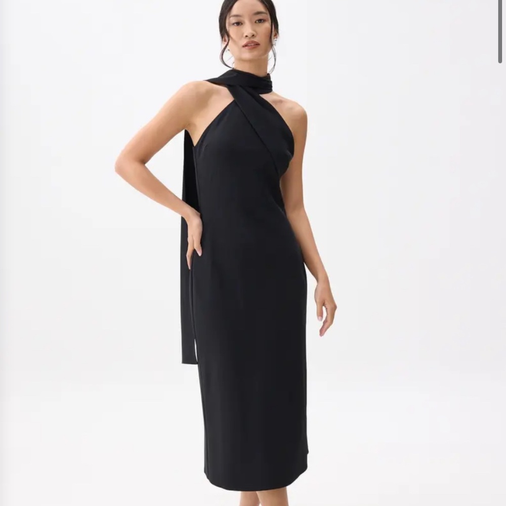 Love Bonito Dark Grey Halter Bias Cut Dress XS New with tags